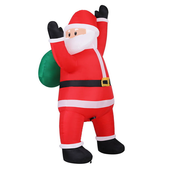 NNEDSZ Jingle Jollys Christmas Inflatable Santa Climbing LED Illuminated Decorations 1.9M
