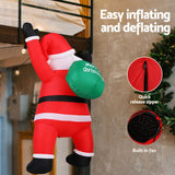 NNEDSZ Jingle Jollys Christmas Inflatable Santa Climbing LED Illuminated Decorations 1.9M
