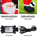 NNEDSZ Jingle Jollys Christmas Inflatable Santa Climbing LED Illuminated Decorations 1.9M