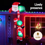 NNEDSZ Jingle Jollys Christmas Inflatable Climbing Santa 2.5M Height LED Decorations Illuminated