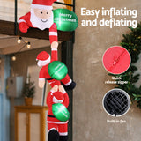 NNEDSZ Jingle Jollys Christmas Inflatable Climbing Santa 2.5M Height LED Decorations Illuminated