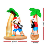 NNEDSZ Christmas Inflatable Santa Guitar 2.1M Led Illuminated Decorations