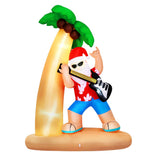 NNEDSZ Christmas Inflatable Santa Guitar 2.1M Led Illuminated Decorations