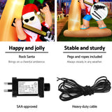 NNEDSZ Christmas Inflatable Santa Guitar 2.1M Led Illuminated Decorations