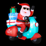 NNEDSZ Jingle Jollys Christmas Inflatable Santa Motorbike LED Illuminated Decorations