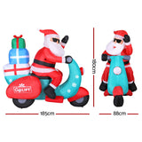 NNEDSZ Jingle Jollys Christmas Inflatable Santa Motorbike LED Illuminated Decorations