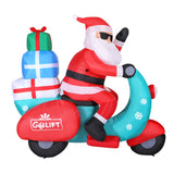 NNEDSZ Jingle Jollys Christmas Inflatable Santa Motorbike LED Illuminated Decorations
