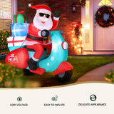 NNEDSZ Jingle Jollys Christmas Inflatable Santa Motorbike LED Illuminated Decorations