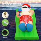 NNEDSZ Christmas Inflatable Santa Bench 1.8M LED Illuminated Decorations