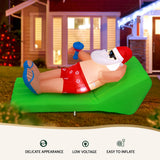 NNEDSZ Christmas Inflatable Santa Bench 1.8M LED Illuminated Decorations