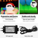 NNEDSZ Christmas Inflatable Santa Bench 1.8M LED Illuminated Decorations