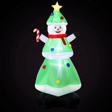 NNEDSZ Jingle Jollys Christmas Inflatable Snowman Tree 2.75M Height LED Decorations Illuminated