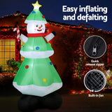 NNEDSZ Jingle Jollys Christmas Inflatable Snowman Tree 2.75M Height LED Decorations Illuminated