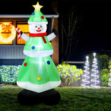 NNEDSZ Jingle Jollys Christmas Inflatable Snowman Tree 2.75M Height LED Decorations Illuminated