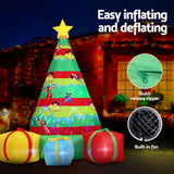 NNEDSZ Jingle Jollys Christmas Inflatable Gift Tree 2.2M Height Flashing Light Decorations Illuminated