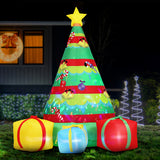 NNEDSZ Jingle Jollys Christmas Inflatable Gift Tree 2.2M Height Flashing Light Decorations Illuminated