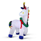 NNEDSZ Jingle Jollys Christmas Inflatable Unicorn 1.8M Tall Outdoor Decorations Illuminated