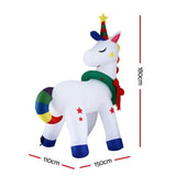 NNEDSZ Jingle Jollys Christmas Inflatable Unicorn 1.8M Tall Outdoor Decorations Illuminated