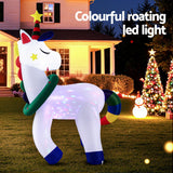 NNEDSZ Jingle Jollys Christmas Inflatable Unicorn 1.8M Tall Outdoor Decorations Illuminated