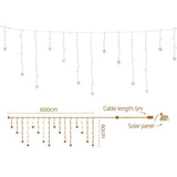 NNEDSZ 160 LED 6M Christmas Lights Icicle Light Solar Warm Jingle Jollys