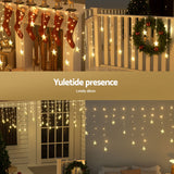 NNEDSZ 160 LED 6M Christmas Lights Icicle Light Solar Warm Jingle Jollys