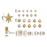 NNEDSZ Jingle Jollys 125pcs Christmas Tree Decorations Set Baubles Ornaments Party