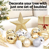 NNEDSZ Jingle Jollys 125pcs Christmas Tree Decorations Set Baubles Ornaments Party