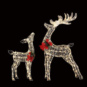 NNEDSZ 2 PCS Christmas Lights 170 LED Fairy Light Reindeer Decorations Jingle Jollys