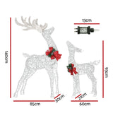 NNEDSZ 2 PCS Christmas Lights 170 LED Fairy Light Reindeer Decorations Jingle Jollys