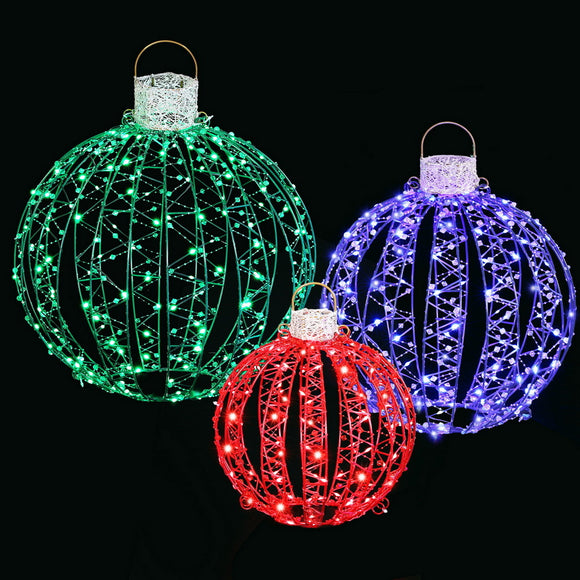 NNEDSZ Jingle Jollys Christmas Lights 320 LED Fairy Light 3pcs Ball Decorations Set