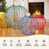 NNEDSZ Jingle Jollys Christmas Lights 320 LED Fairy Light 3pcs Ball Decorations Set