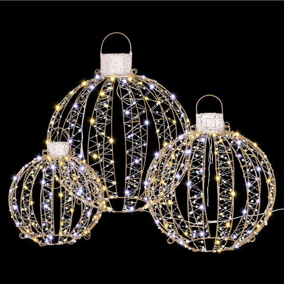 NNEDSZ 3 PCS Christmas Lights 360 LED Fairy Light Ball Decorations Jingle Jollys
