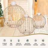 NNEDSZ 3 PCS Christmas Lights 360 LED Fairy Light Ball Decorations Jingle Jollys