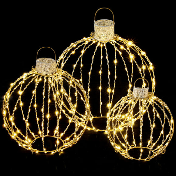 NNEDSZ Jingle Jollys Christmas Lights 320 LED Fairy Light 3pcs Ball Decorations Set