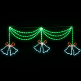 NNEDSZ 1.8M Christmas Lights 288 LED Bell Motif Light Decorations Jingle Jollys