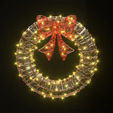 NNEDSZ 0.6M Christmas Lights 160 LED Motif Solar Wreath Xmas Decorations Jingle Jollys