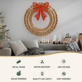 NNEDSZ 0.6M Christmas Lights 160 LED Motif Solar Wreath Xmas Decorations Jingle Jollys