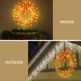 NNEDSZ 0.6M Christmas Lights 160 LED Motif Solar Wreath Xmas Decorations Jingle Jollys