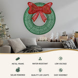NNEDSZ Christmas Lights 60cm Motif 50 LED Solar Wreath Xmas Decorations