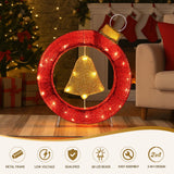 NNEDSZ Jingle Jollys Christmas Lights 60cm Motif 30 LED Bell Wreath Xmas Decorations