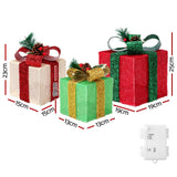 NNEDSZ 3 PCS Christmas Lights 60 LED Fairy Light Gift Box Jingle Jollys