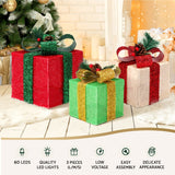 NNEDSZ 3 PCS Christmas Lights 60 LED Fairy Light Gift Box Jingle Jollys