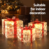 NNEDSZ 3 PCS Christmas Lights 70 LED Fairy Light Gift Box Jingle Jollys