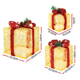 NNEDSZ 3 PCS Christmas Lights Gift Box Set Set 48 LED Decorations Jingle Jollys