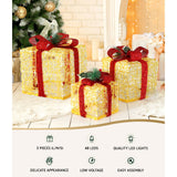 NNEDSZ 3 PCS Christmas Lights Gift Box Set Set 48 LED Decorations Jingle Jollys