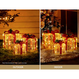NNEDSZ 3 PCS Christmas Lights Gift Box Set Set 48 LED Decorations Jingle Jollys