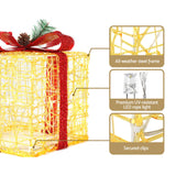NNEDSZ 3 PCS Christmas Lights Gift Box Set Set 48 LED Decorations Jingle Jollys