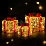 NNEDSZ 3 PCS Christmas Lights Gift Box Set Set 48 LED Decorations Jingle Jollys