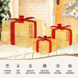 NNEDSZ 3 PCS Christmas Lights 240 LED Fairy Light Gift Box Decorations Jingle Jollys