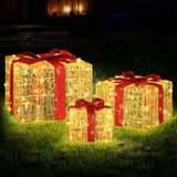 NNEDSZ 3 PCS Christmas Lights 240 LED Fairy Light Gift Box Decorations Jingle Jollys